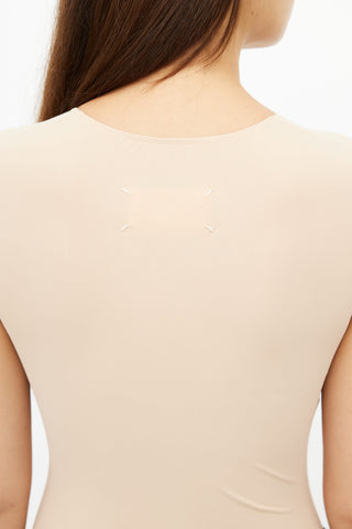 Maison Margiela Beige Stretch Sleeveless Bodysuit