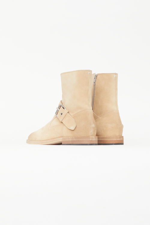 Maison Margiela Beige Suede Buckle Boot