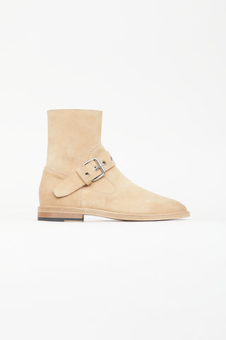 Maison Margiela Beige Suede Buckle Boot