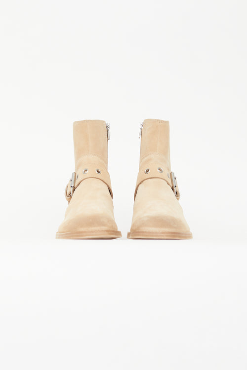 Maison Margiela Beige Suede Buckle Boot