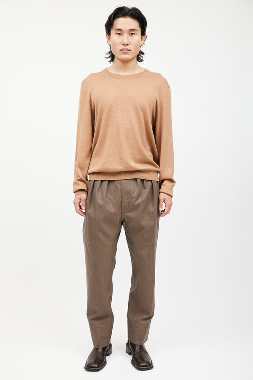 Maison Margiela Beige Wool Elbow Patch Knit Sweater