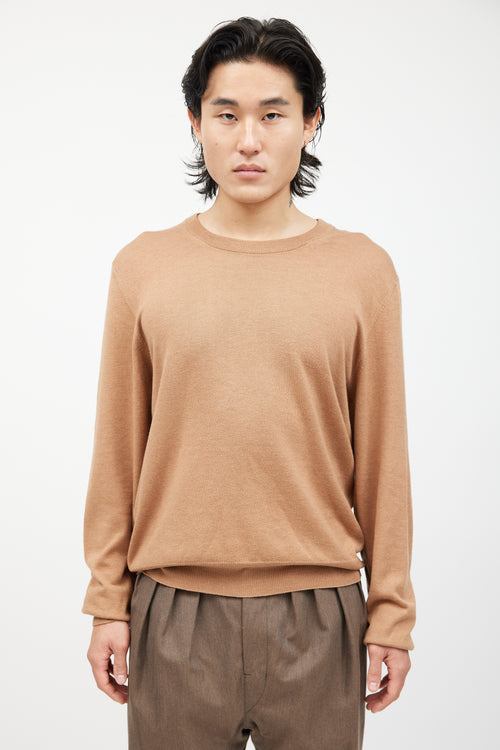 Maison Margiela Beige Wool Elbow Patch Knit Sweater