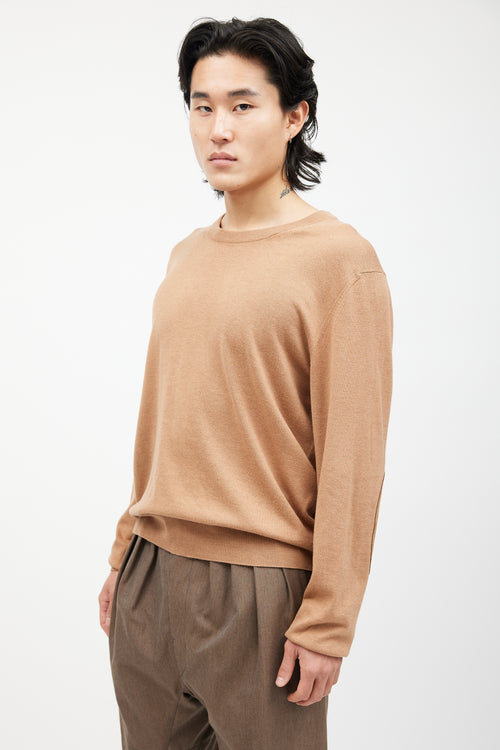 Maison Margiela Beige Wool Elbow Patch Knit Sweater