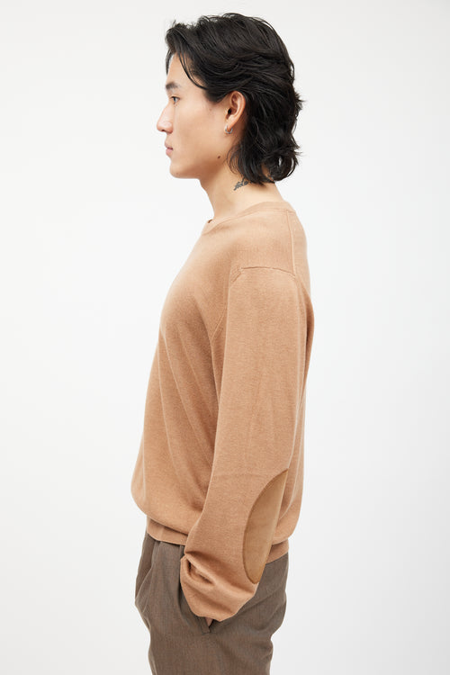 Maison Margiela Beige Wool Elbow Patch Knit Sweater