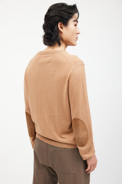 Maison Margiela Beige Wool Elbow Patch Knit Sweater