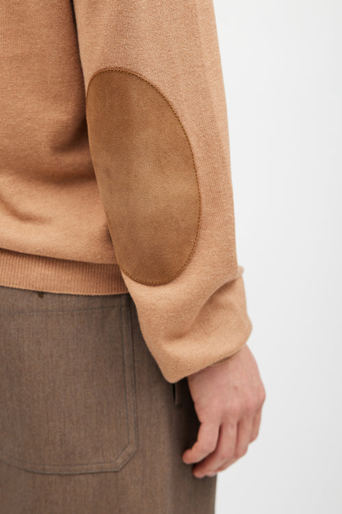 Maison Margiela Beige Wool Elbow Patch Knit Sweater