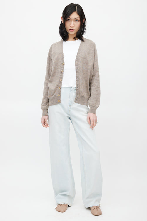 Maison Margiela Beige Wool Knit Cardigan