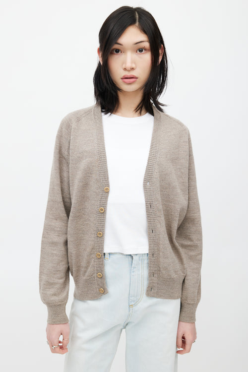 Maison Margiela Beige Wool Knit Cardigan