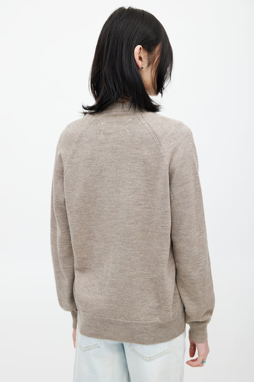 Maison Margiela Beige Wool Knit Cardigan