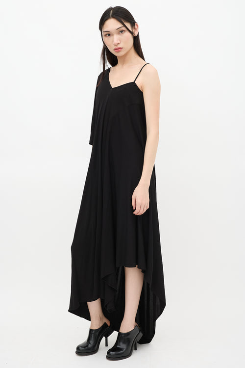 Maison Margiela Black Asymmetrical Shift Maxi Dress