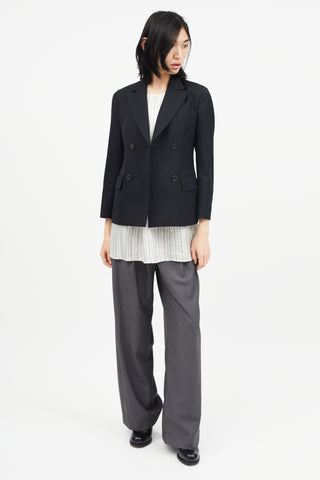 Maison Margiela Black Double Breasted Wool Blazer