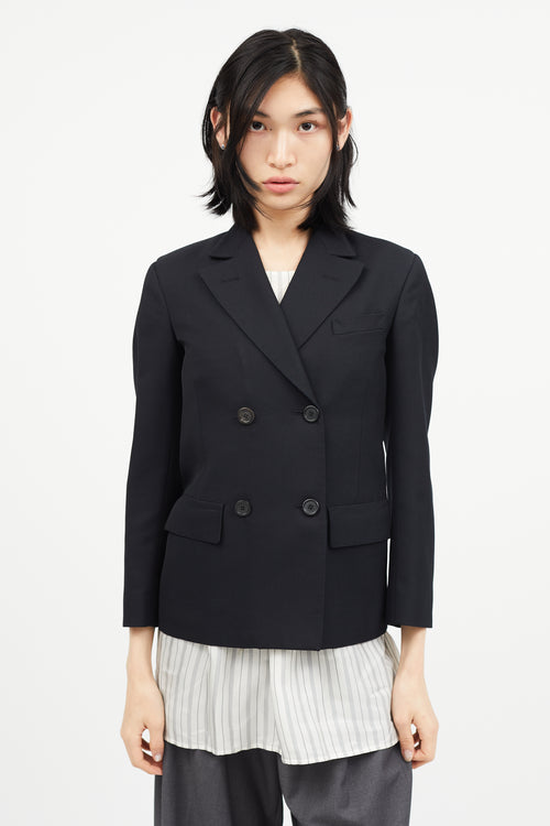 Maison Margiela Black Double Breasted Wool Blazer