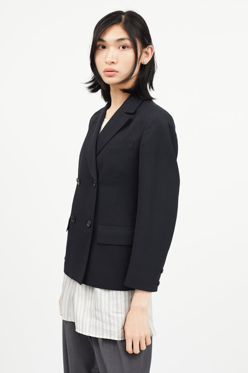 Maison Margiela Black Double Breasted Wool Blazer