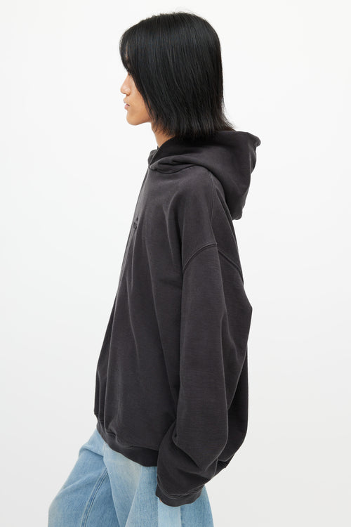 Maison Margiela Black Embroidered Logo Hoodie