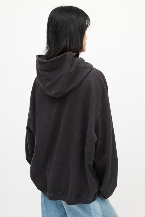 Maison Margiela Black Embroidered Logo Hoodie