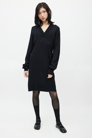 Maison Margiela Black Knit Cut Out Sweater Dress