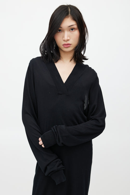 Maison Margiela Black Knit Cut Out Sweater Dress