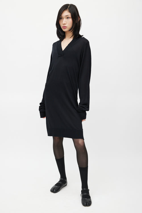 Maison Margiela Black Knit Cut Out Sweater Dress