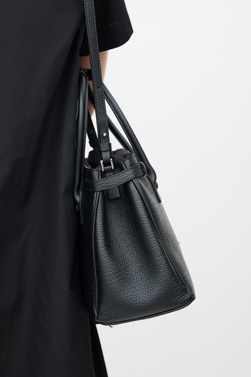 Maison Margiela Black Leather 5AC Drawstring Bag