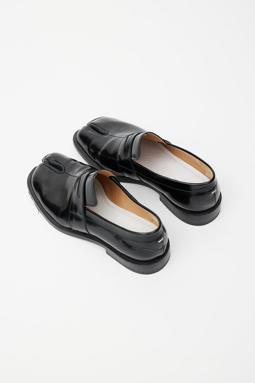 Black Leather Tabi Loafer