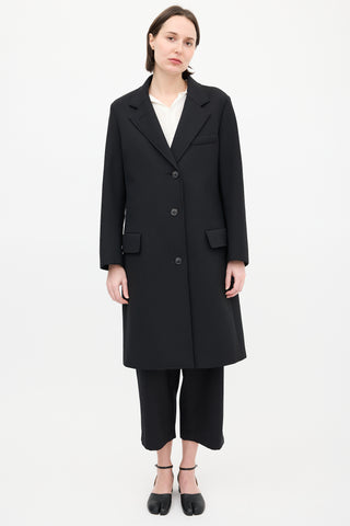 Maison Margiela Black Neoprene Coat