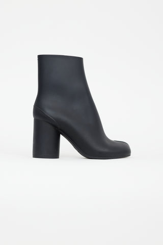 Maison Margiela Black Rubber Tabi Ankle Boot