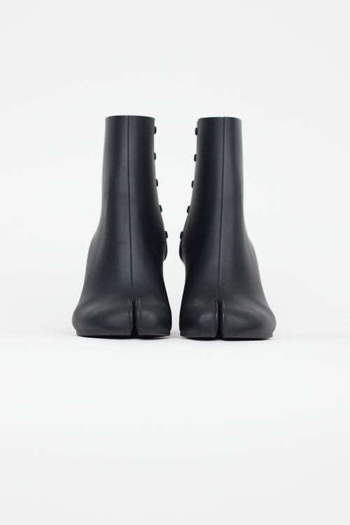 Maison Margiela Black Rubber Tabi Ankle Boot