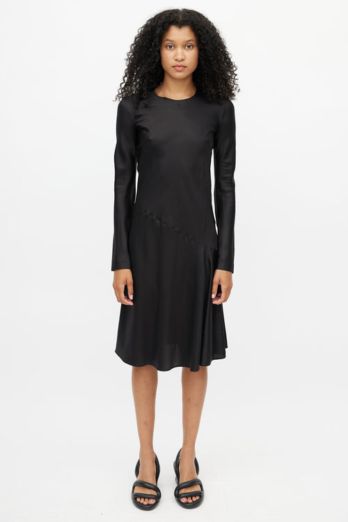 Maison Margiela Black Silk Blend Drape Dress