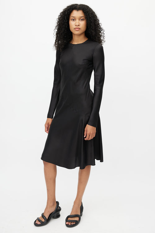 Maison Margiela Black Silk Blend Drape Dress