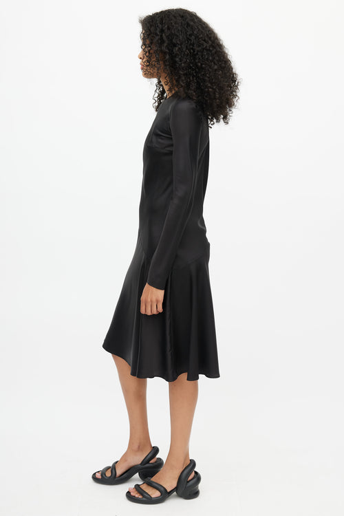 Maison Margiela Black Silk Blend Drape Dress