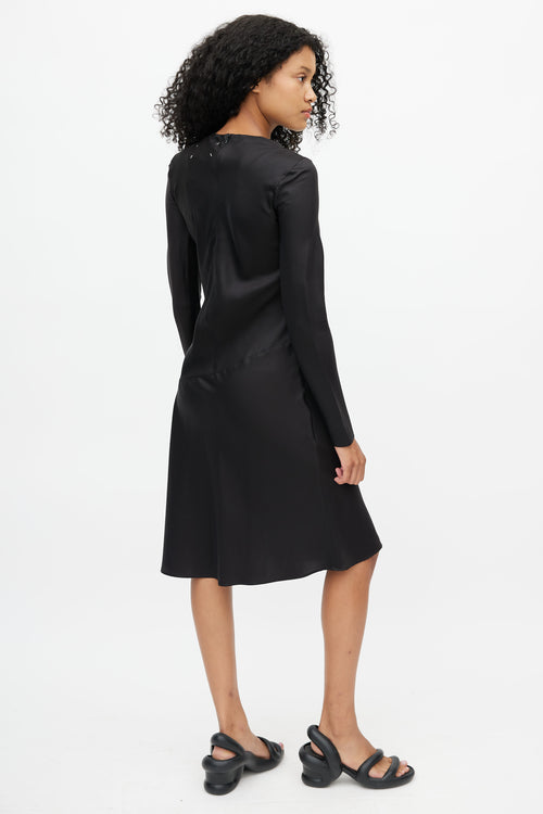 Maison Margiela Black Silk Blend Drape Dress