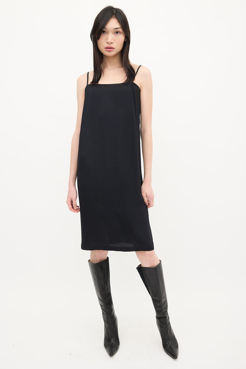 Maison Margiela Black Silk Crepe Midi Dress