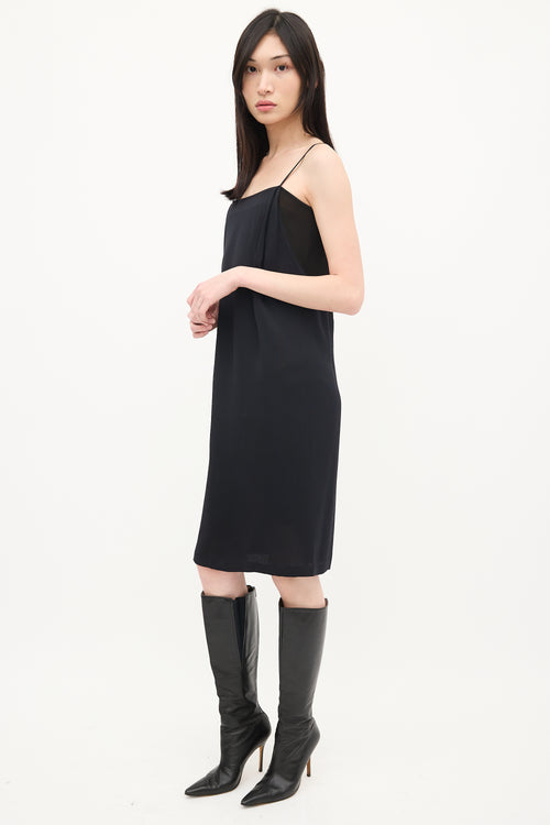 Maison Margiela Black Silk Crepe Midi Dress