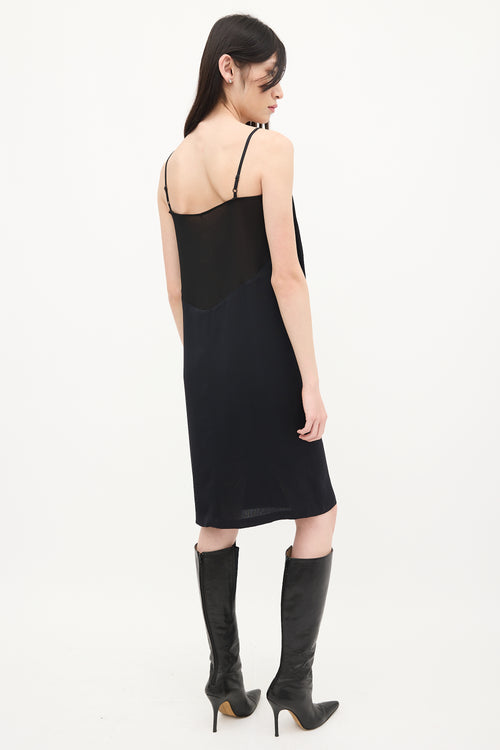 Maison Margiela Black Silk Crepe Midi Dress