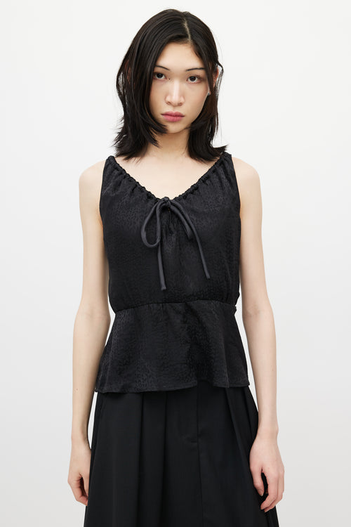 Maison Margiela Black Silk Patterned Top