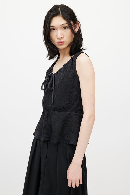 Maison Margiela Black Silk Patterned Top