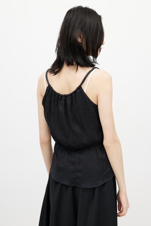 Maison Margiela Black Silk Patterned Top