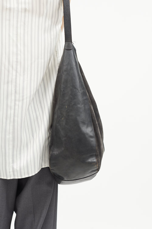 Maison Margiela Black Suede Coated Tote