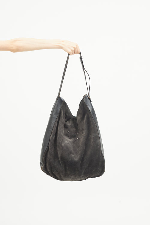 Maison Margiela Black Suede Coated Tote