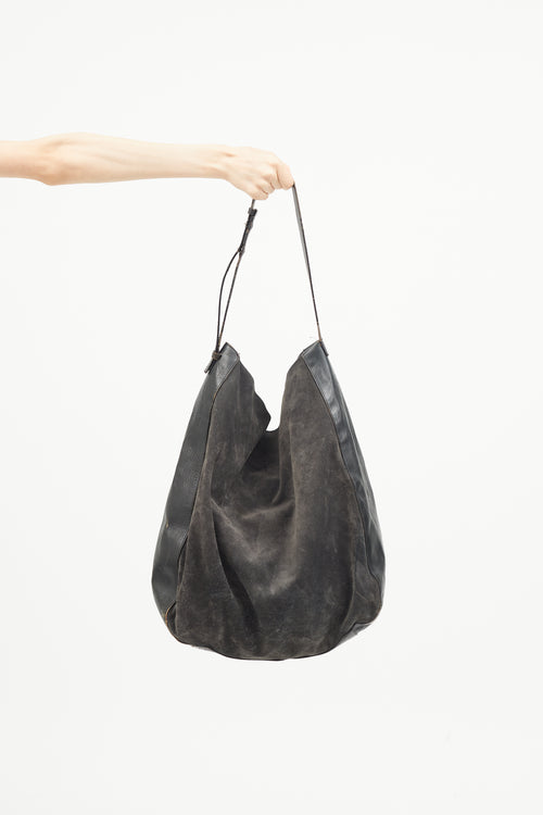 Maison Margiela Black Suede Coated Tote