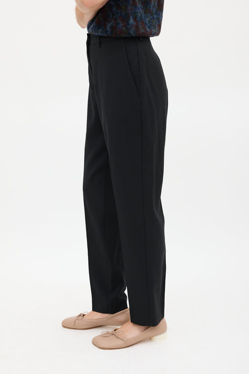 Maison Margiela Black Wool Tapered Trouser