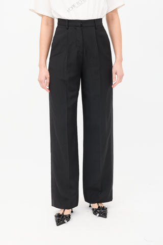 Maison Margiela Black Wool Tuxedo Stripe Trouser