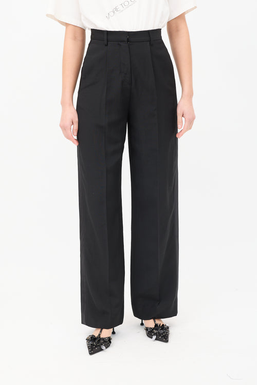 Maison Margiela Black Wool Tuxedo Stripe Trouser