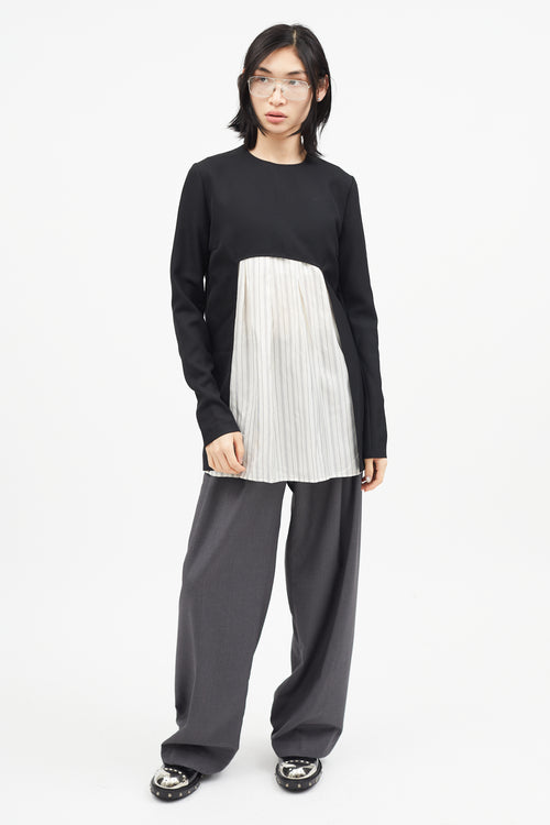 Maison Margiela Black Wool Cut Out Top