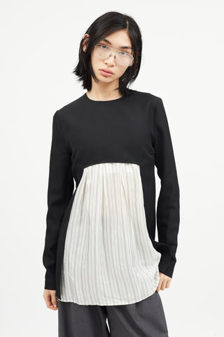 Maison Margiela Black Wool Cut Out Top