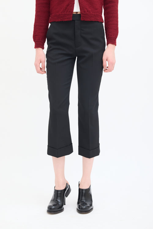 Maison Margiela Black Wool Flared Cropped Trouser