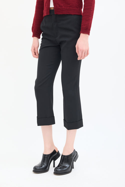 Maison Margiela Black Wool Flared Cropped Trouser