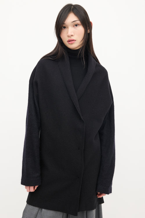 Maison Margiela Black Wool Shawl Cardigan