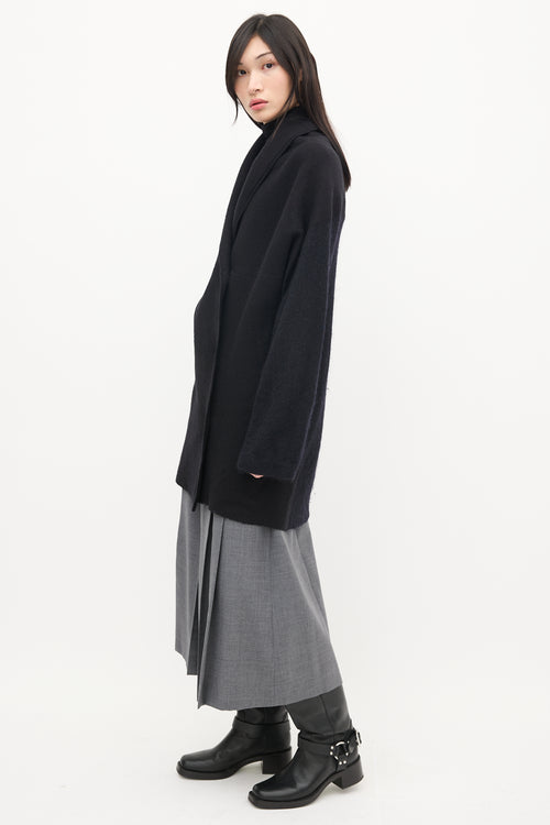 Maison Margiela Black Wool Shawl Cardigan