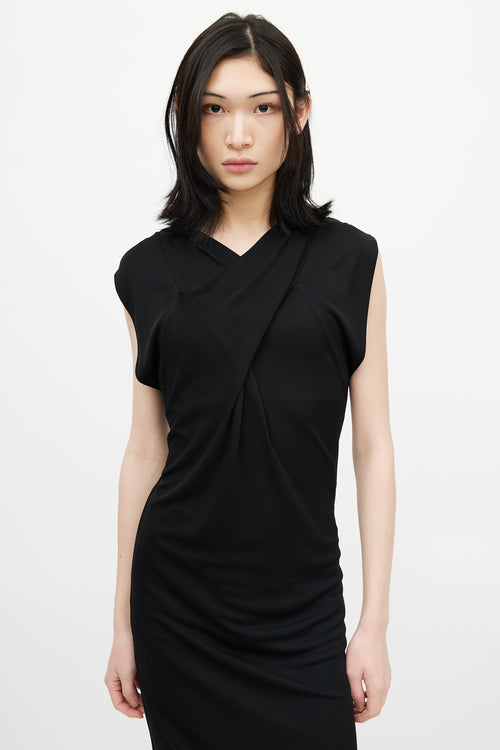 Maison Margiela Black Twisted Midi Dress